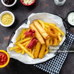 Spring-roll-with-fries