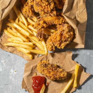 Fried Chicken With French Fries